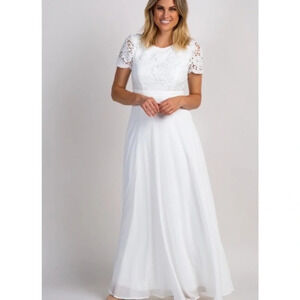 New*PinkBlush‎ crochet lace open back maxi dress